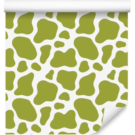 Kuhflecken-Tapete, gelb-weiß, gelber Hintergrund für Wohn- und Schlafzimmer, 50 x 1000 cm (1/5)