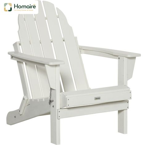 HOMAIRE Adirondack Gartenstuhl faltbar weißer Gartensessel für Balkon & Gartenmöbel