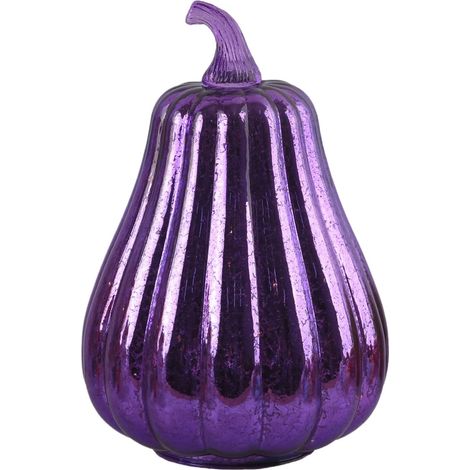 Citrouille lumineuse décorative sans flamme à piles, style rustique, en verre (1/5)
