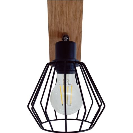 Applique murale DIANA loft en chêne massif 1x diamant STYLISH (1/5)