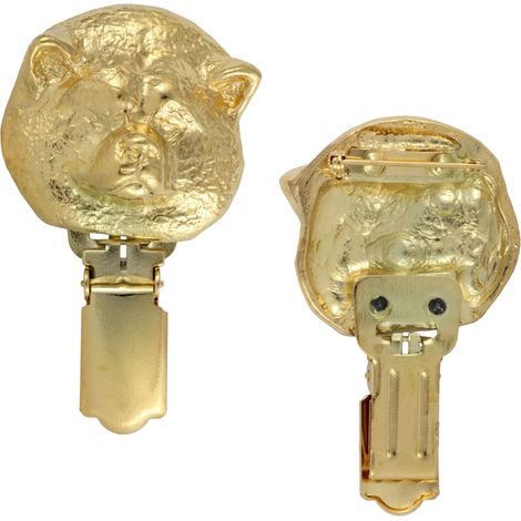 Akita, Akita Inu - broche con clip, soporte para número de salida chapado en oro, regalo para una exposición canina de Art-Dog (1/5)