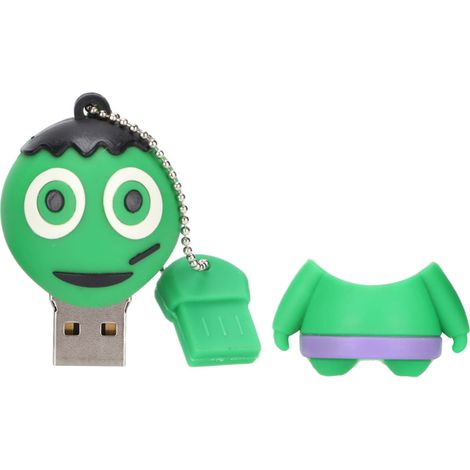 Clé USB 2.0 étanche, 64 Go, motif fantôme vert, cadeau d'Halloween