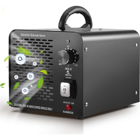 2-in-1 Ozone and Negative Ion Generator,  60, 000 mg/h Ozone Generator for Home Use,  Ozone Machine with 120-Minute Timer for 300㎡Room,  generator (1/5)
