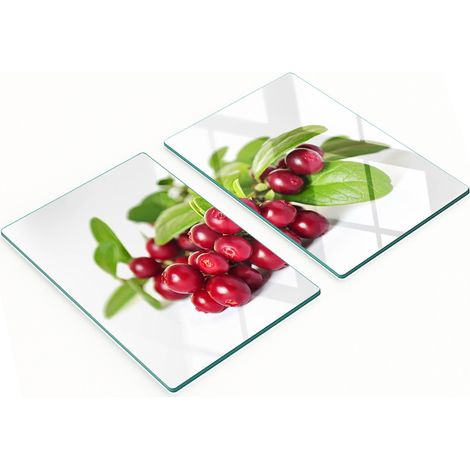 Juego de dos tablas de cocina decorativas de cristal color arándano, 2x40x52 cm. (1/5)