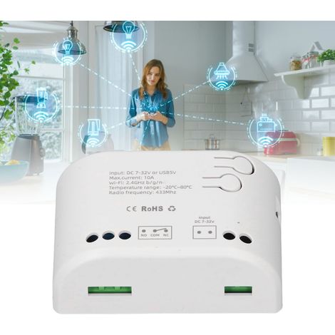 Intelligenter Schalter mit WLAN-Relais (sofort/verriegelnd), Bluetooth-Steuerung über die eWeLink-App, 7-32V-Heimnetzwerk-Set (1/5)