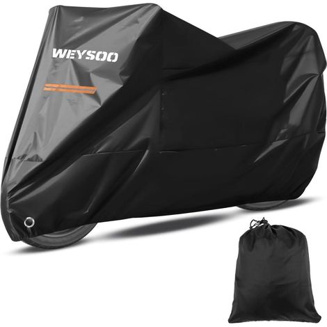 Motorrad Abdeckplane XXL 245cm wasserfest UV-beständig mit Schlossloch schwarz (1/5)