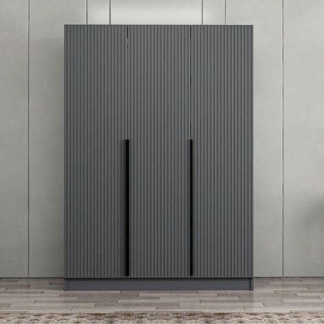 Armario 3 puertas batientes efecto antracita 135x52x210H Kale (1/5)