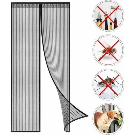 Moustiquaire à fermeture aimantée – Installation facile sans outil – Maille ultra fine – Dimensions 80 x 210 cm – Protection anti-insectes (1/4)
