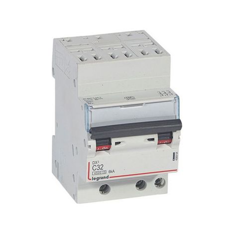 406904 Disjoncteur Triphasé 32a - 3p Courbe C - 4,5/6ka - Automatique Et Vis - Legrand Dx3 (1/2)