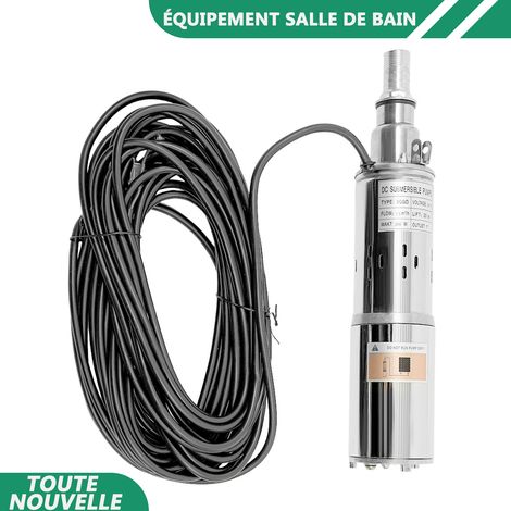 WAOBDLA Pompe submersible de puits profond en acier inoxydable 200W Pompe à eau alimentée par le soleil Pompe à puits