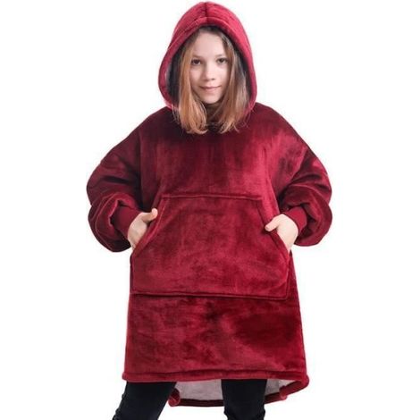 COUVERTURE - EDREDON - PLAID Huggle Hoodie Robe à Capuche Spa Peignoir Sweat-Shirt Molleton Pullover CouvertureEnfantGarçonFille (1/3)