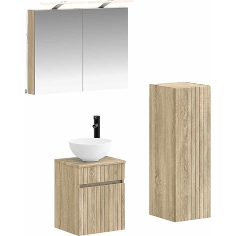 Bathroom Furniture Set 4 pcs Sonoma Oak vidaXL (1/5)