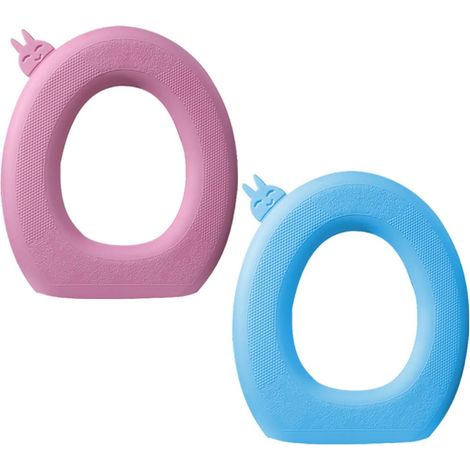 2 Stück Eva Wc Sitzbezüge in Blau Bequeme und Rutschfeste Toilettensitzauflagen Einfache (1/5)