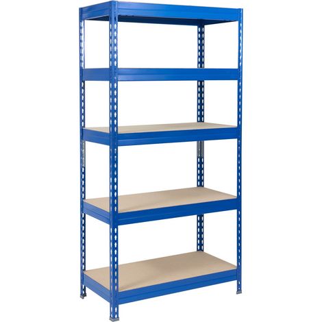 Étagère métallique de Rangement renforcée à Charge Lourde 5 Étages Bleu 220 x 90 x 45 cm