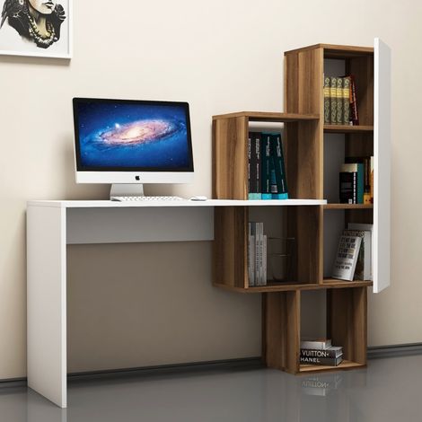 Libreria industriale con cassetti - legno e nero TURKU