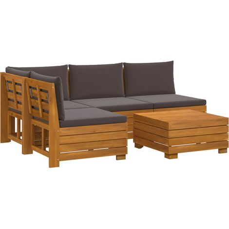 Maison Exclusive - Outdoor-Sofagarnitur mit Kissen 5 Stück Braun