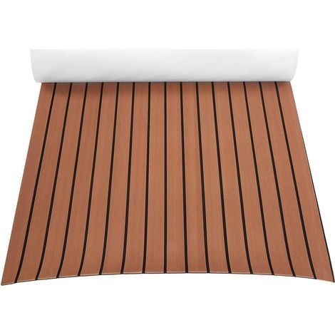 Tapis de Yacht, Auto-adhésif Protection Plancher de Bateau Anti-Dérapant Tapis de Sol pour Bateau Tapis de Pont Antidérapant en Mousse EVA Gris(Marron) (1/5)