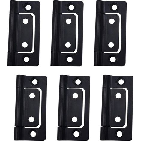 Lot de 6 charnières encastrées de 5,1 x 2,5 cm, charnières de porte à roulement silencieux, sans bruit, pour placard, tiroir, boîte (1/5)