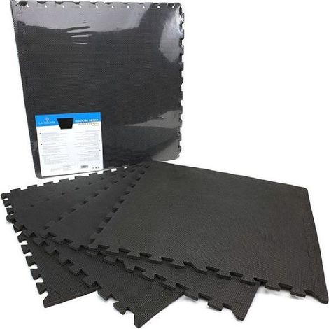 Trade Shop - SET MIT 4 EVA-FLIESEN, SCHWARZ, 60 X 60 CM, MEHRZWECK-PUZZLEMATTE 194701 - (1/2)
