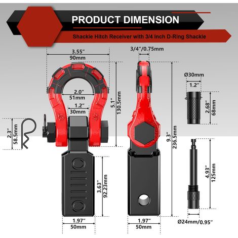 Direct supply of new modified off-road vehicle trailer shackles, 8T vehicle rescue matching aluminum trailer arms (1/4)