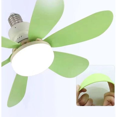 Dimmbare E27-Dreifarben-Lüfterlampe, ideal für Schlafzimmer, Kinderzimmer, Büro oder Wohnzimmer. Mit Timerfunktion und Fernbedienung. (1/5)