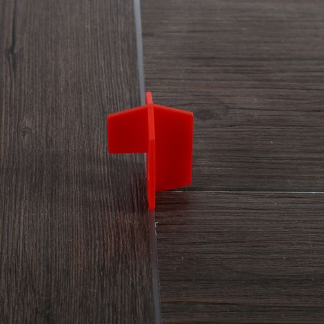 50-teiliges 1/16'' Fliesenverlegesystem, rot, 3-seitige Abstandshalter, Kreuz- und T-Form, Keramikfliesen-Wandverlegewerkzeuge (1/5)