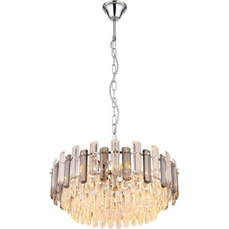Globo - lampada a sospensione - ORGINA - cromo - vetro - Ø 59cm - (1/5)