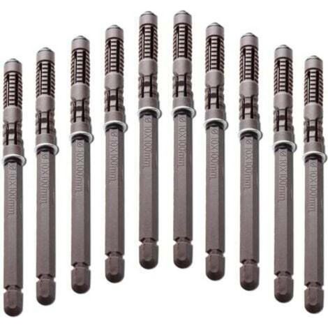 Lot de 10 supports d'étagères flottants en bois invisibles et durables avec vis - Pour le matériel réglable - Pour étagères (diamètre 10 x 100 mm) (1/5)