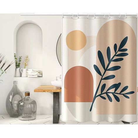 Rideau de douche polyester 180x180 cm imperméable pour WC (1/4)