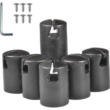 Bouchons de Tube de Trampoline – Embouts épais et durables pour poteaux de Trampoline, Protection de Remplacement pour système d'anneaux supérieurs en tôle d'acier Plate, Noir, (1/4)