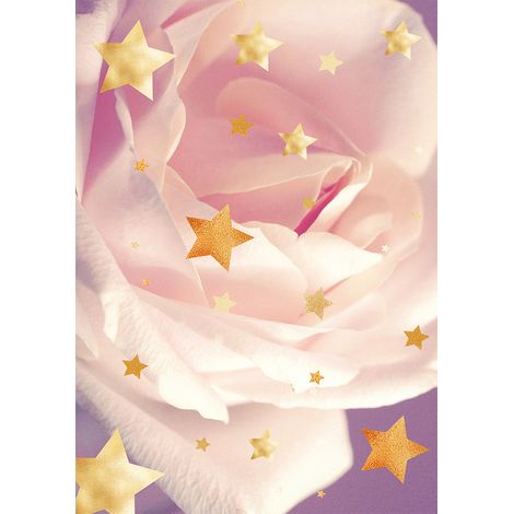 Großer Kinderteppich mit Floral-Stern-Design - Rosa (290x200 cm) - Alvi Pink