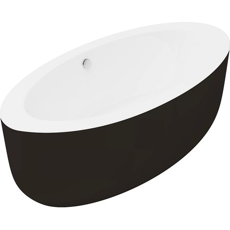 Baignoire îlot ovale - 251 L - 185 x 90 x 58 cm - Noire - Acrylique - MARMATI (1/5)