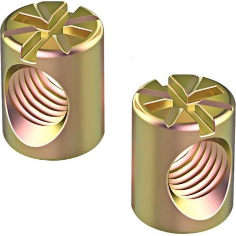 20 Pièces Écrous Transversaux M6 x 10mm Écrou Cylindrique, Écrou Cylindrique Symétrique à Goujon Croisé Goupille, pour Meubles, Chaises, Lits-Muntra (1/5)