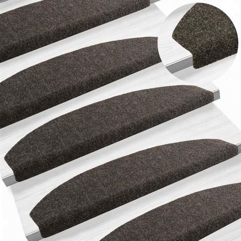 Maison Exclusive - Tappetini per scale autoadesivi Semicircolare 15 pcs Antracite