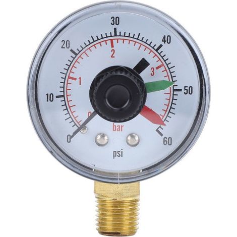 Manomètre de pression d'eau de remplacement en boîte, filetage mâle DN8 avec cadran pour piscine et Spa ECX271261 (1/3)