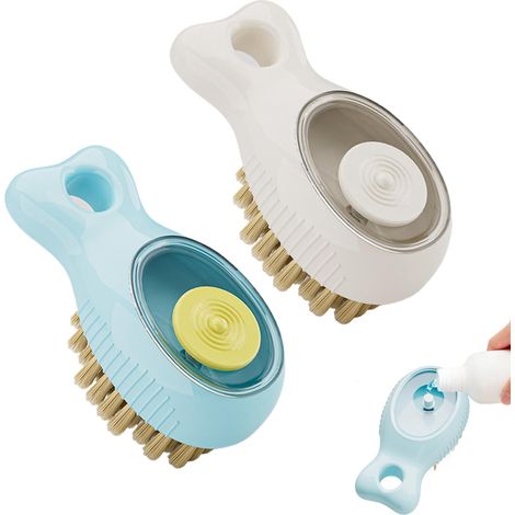 2 Pièces Brosse Vaisselle avec Distributeur De Liquide, Brosse Cuisine À Manche Long, pour Nettoyage Vaisselle Casserole Poêle Évier (1/5)