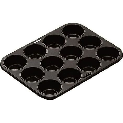 Plaque à muffins - IBILI - 12 cavités - 35 x 27 x 3 cm - noir
