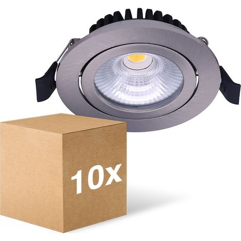 Lot 10x Noxion LED Inclinable Slim Spot Argent Ronde 6W 550lm 60D