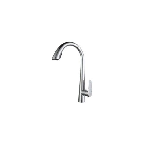 Grifo de cocina extraíble de acero inoxidable 304, giratorio 360°, acabado cromado - Crezuo (1/4)