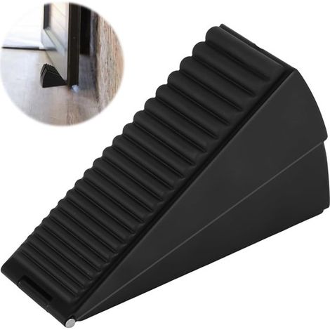 Butée de porte - Cale de porte - Butée de porte de 7,5 cm pour portes de 20 à 60 mm de hauteur - Butée de porte extérieure et intérieure - Caoutchouc/Acier inoxydable - Butée de porte durable et robus (1/5)