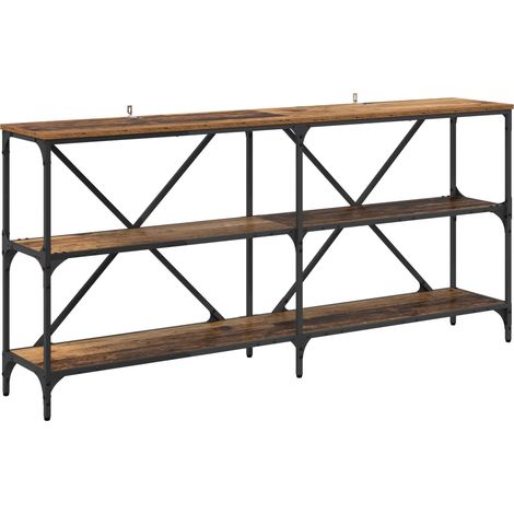 Maison Exclusive - Tavolo consolle con lo scaffale Legno vecchio 160 x 30 x 75 cm