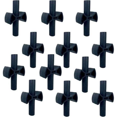 Lot de 12 entretoises pour poteaux de trampoline - Accessoires de remplacement pour filet de sécurité en plastique (1/5)