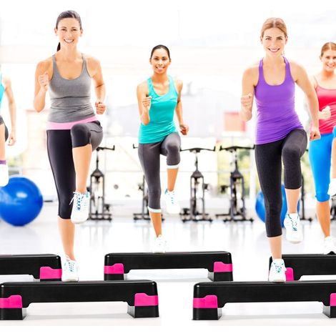 Stepper aerobico regolabile, 2 altezze, antiscivolo, nero