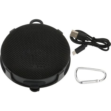 Enceinte Bluetooth Vélo Étanche IP67 avec Support Vélo et Monture Voiture, Haut-parleur Portable pour Extérieur Noir, Prise Carte Mémoire, Alimentation 5V 1A