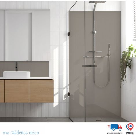 Panneau de douche : Gris pierre - Alu composite - 90 - 245 (1/3)