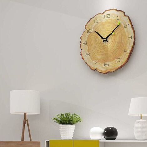 Horloge murale vintage en bois, horloge murale ancienne silencieuse, horloge murale rétro de style campagnard, une horloge murale unique, charmante et silencieuse, idéale pour un petit salon. (1/4)