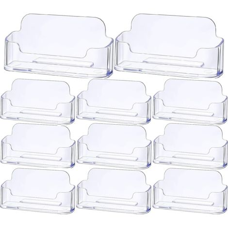 10 tarjeteros de acrílico transparente para mostradores, hoteles y oficinas.