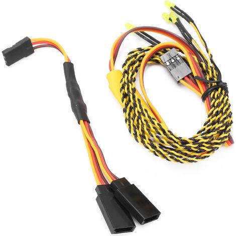LED-Blinklichtset (4 LEDs) und Y-Kabel für Miniatur-RC-Autos (1/5)