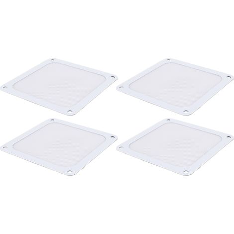 Lot de 4 filtres anti-poussiere ventilateurs PC 120x120mm cadre aimante PVC grille maille pour ventilation poulailler blanc (1/5)