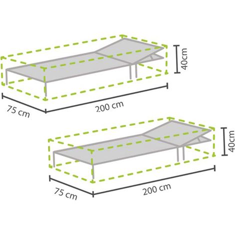 Schutzhüllen 2er Set für Sonnenliegen 200x75cm, Abdeckhauben Gartenliege (1/5)